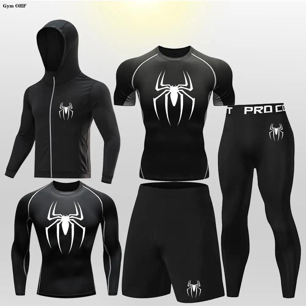 2099 pająk superbohater kombinezon uciskowy dzieci Rashguard Jiu Jitsu Fitness koszulki bokserskie zestaw BJJ trening gimnastyczny strój sportowy