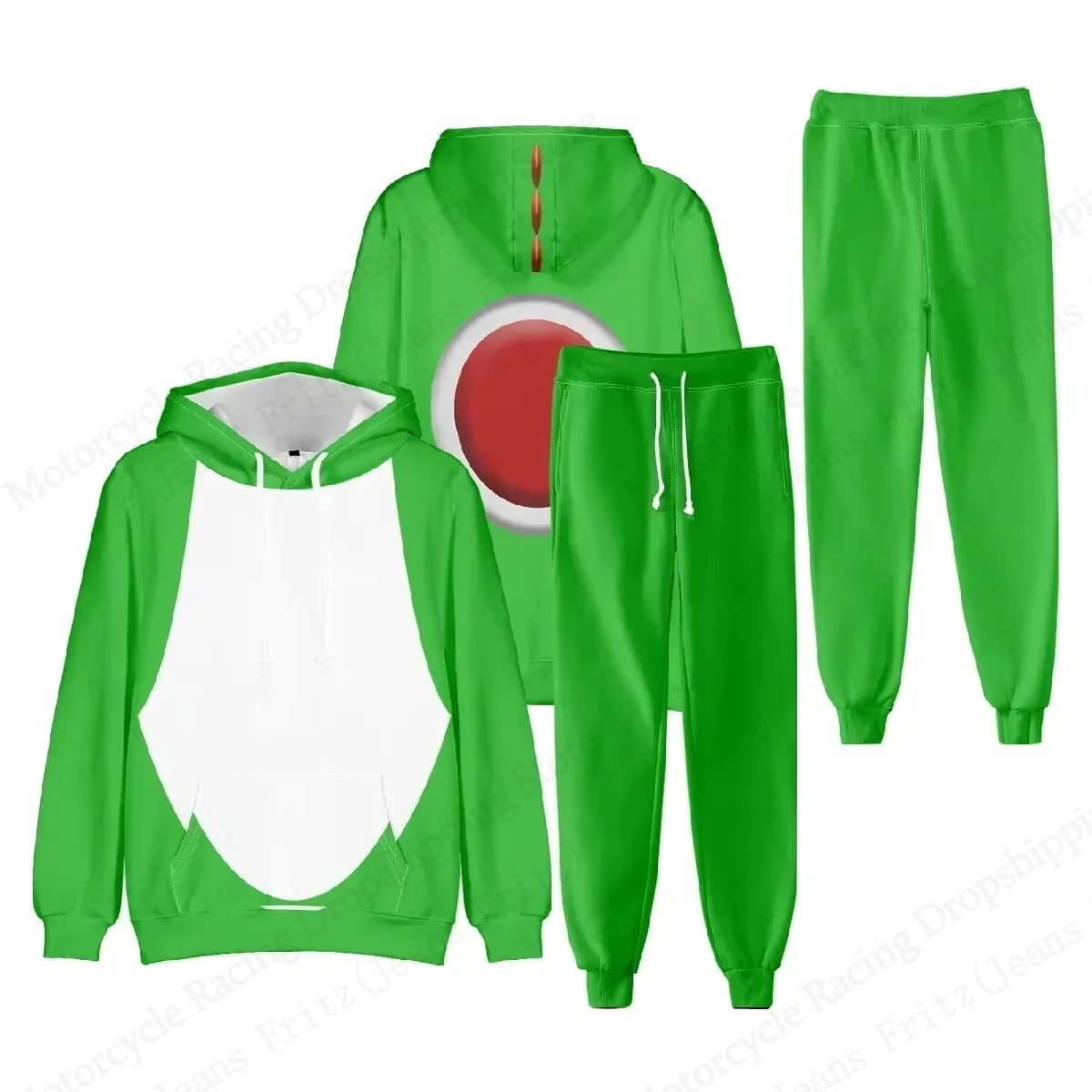Set Hoodie Celana Dua Potong Motif Kartun Bowser Cetak 3D Set Pria Wanita Fashion Hoodie+Celana Set 2 Potong Baju Olahraga Tracksuit Outerwear