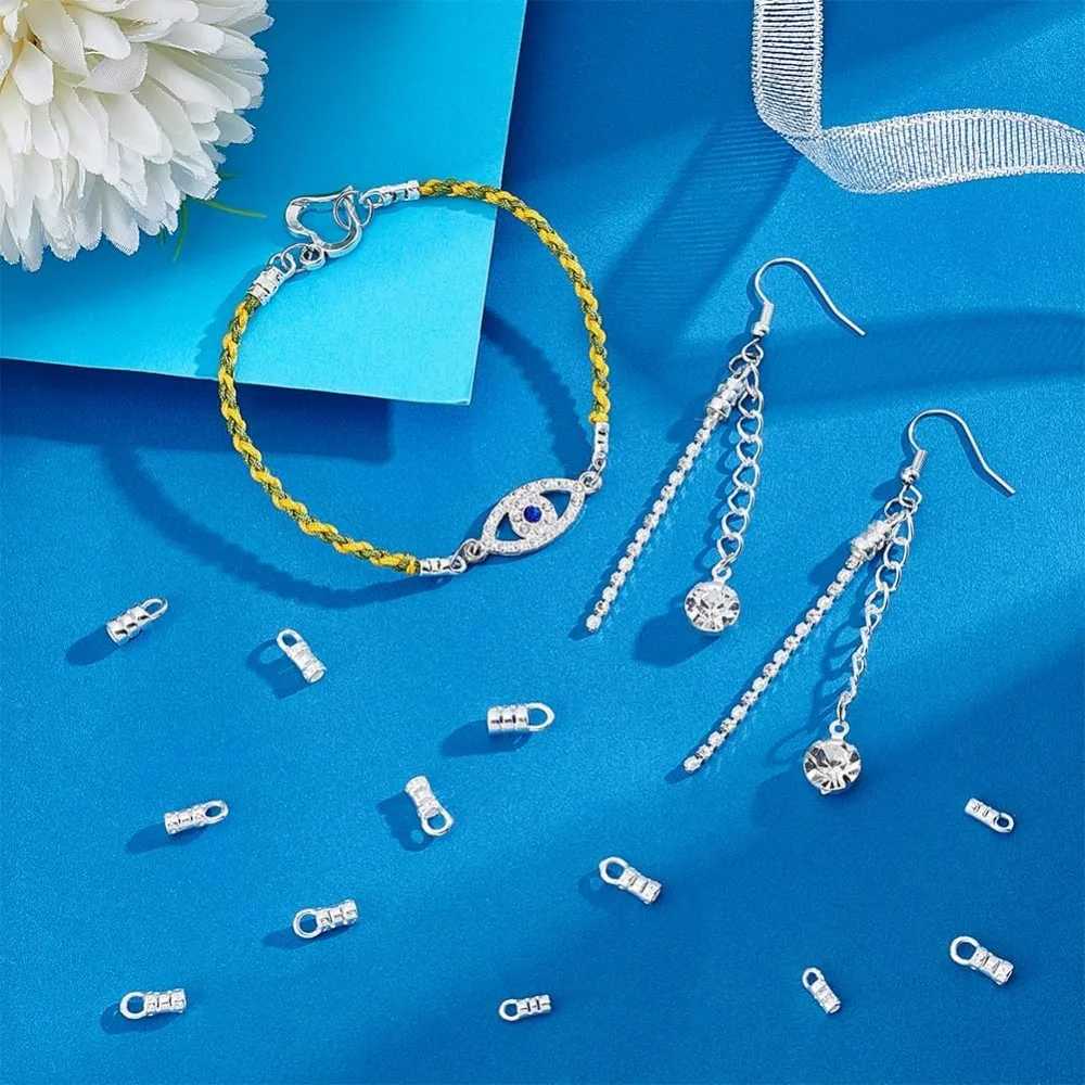 Наконечники для шнура из стерлингового серебра 925 пробы, 30 шт., 3 размера, колпачки с кисточками, кожаные с петлей для серег, браслетов, ожерелий, ремесло для шнура 1 ~ 2 мм Наконечники для шнура из стерлингового серебра 925 пробы, 30 шт., 3 размера, колпачки с кисточками, кожаные с петлей для серег, браслетов, ожерелий, ремесло для шнура 1 ~ 2 мм