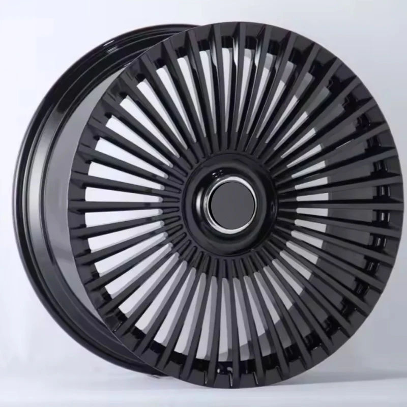 

High end customized wheel hub, Multi-spoke Gloss Black Forged Wheel, 19-23 Inch 5x112 PCD luxury passenger car tuning auto parts