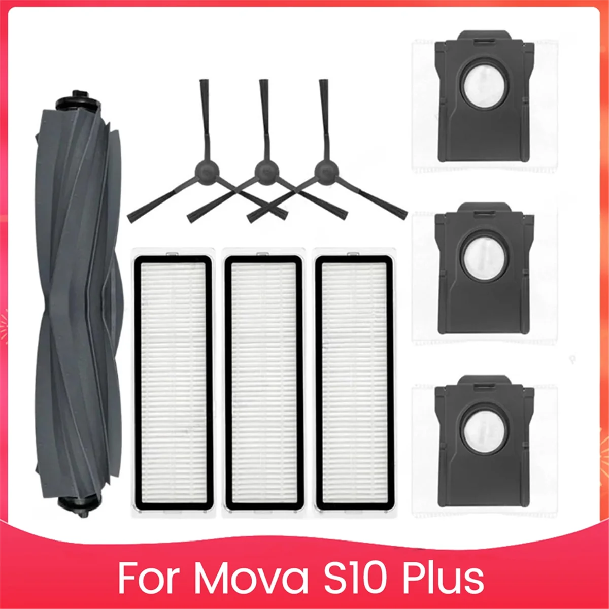 

AB32-для Mova S10 Plus, запчасти для робота-пылесоса, аксессуары, основная боковая щетка, фильтр Hepa, мешок для пыли, запасные части