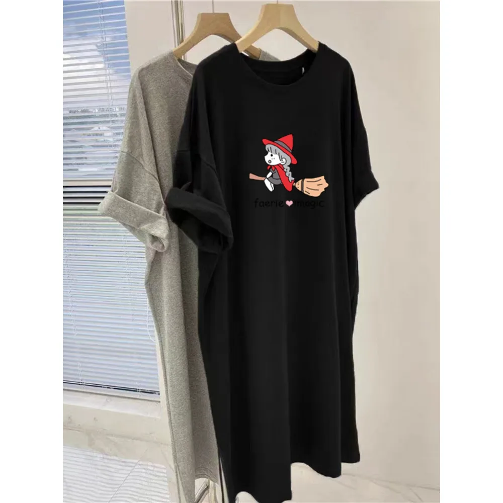 Oversize Loose Short Sleeved Dress Women's Korean Ins Fashion Casual Versatile Pullover Dress - Image 3
