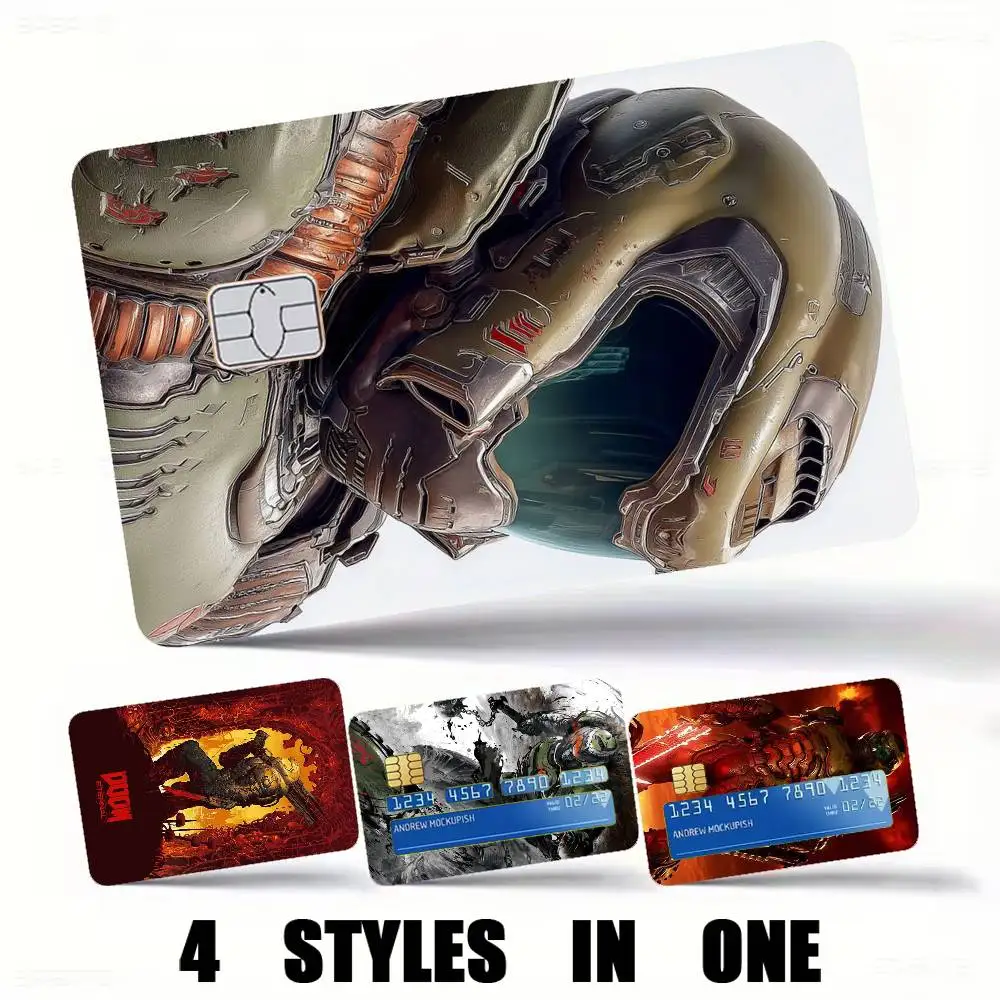 Game D-Doom Slayer-r Credit Card HD Stickers Premium matte film effectively prevents fingerprints and daily abrasion.