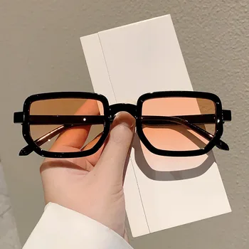 Occhiali da sole quadrati vintage con montatura piccola da donna per uomo Occhiali da sole firmati di marca di lusso alla moda Punk popolari tonalità arancioni UV400