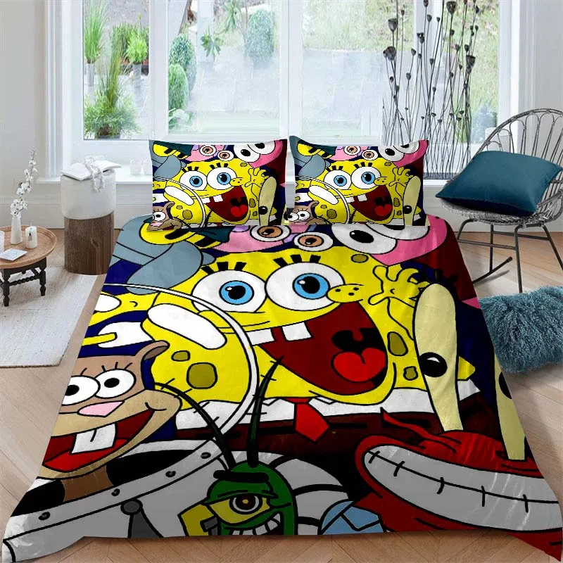 This new SpongeBob SquarePants-themed bedding set features soft duvet and pillowcases, suitable for teenagers and children.