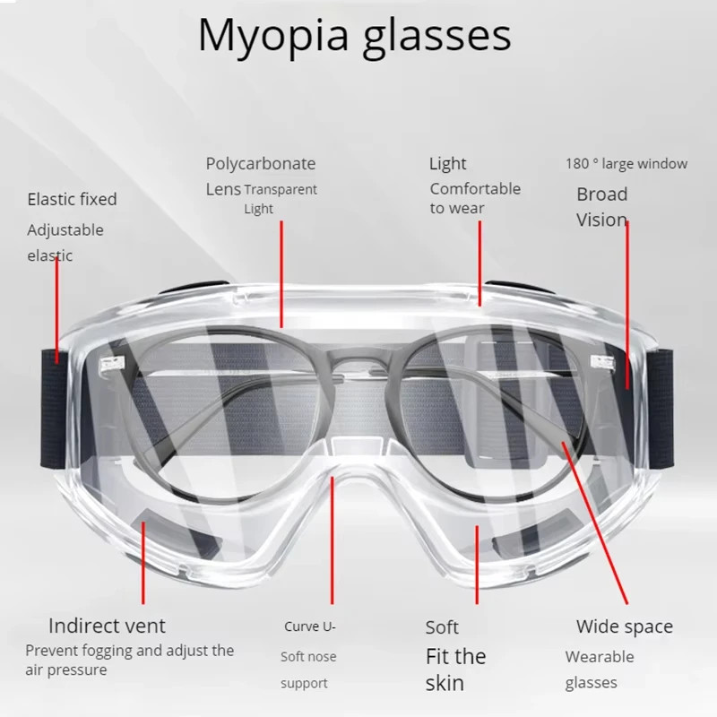 Windproof Dust Sand Splash Resistant Ski Goggles Adjustable Transparent Lens Snowboarding Outdoor Sports Protective Eyewear