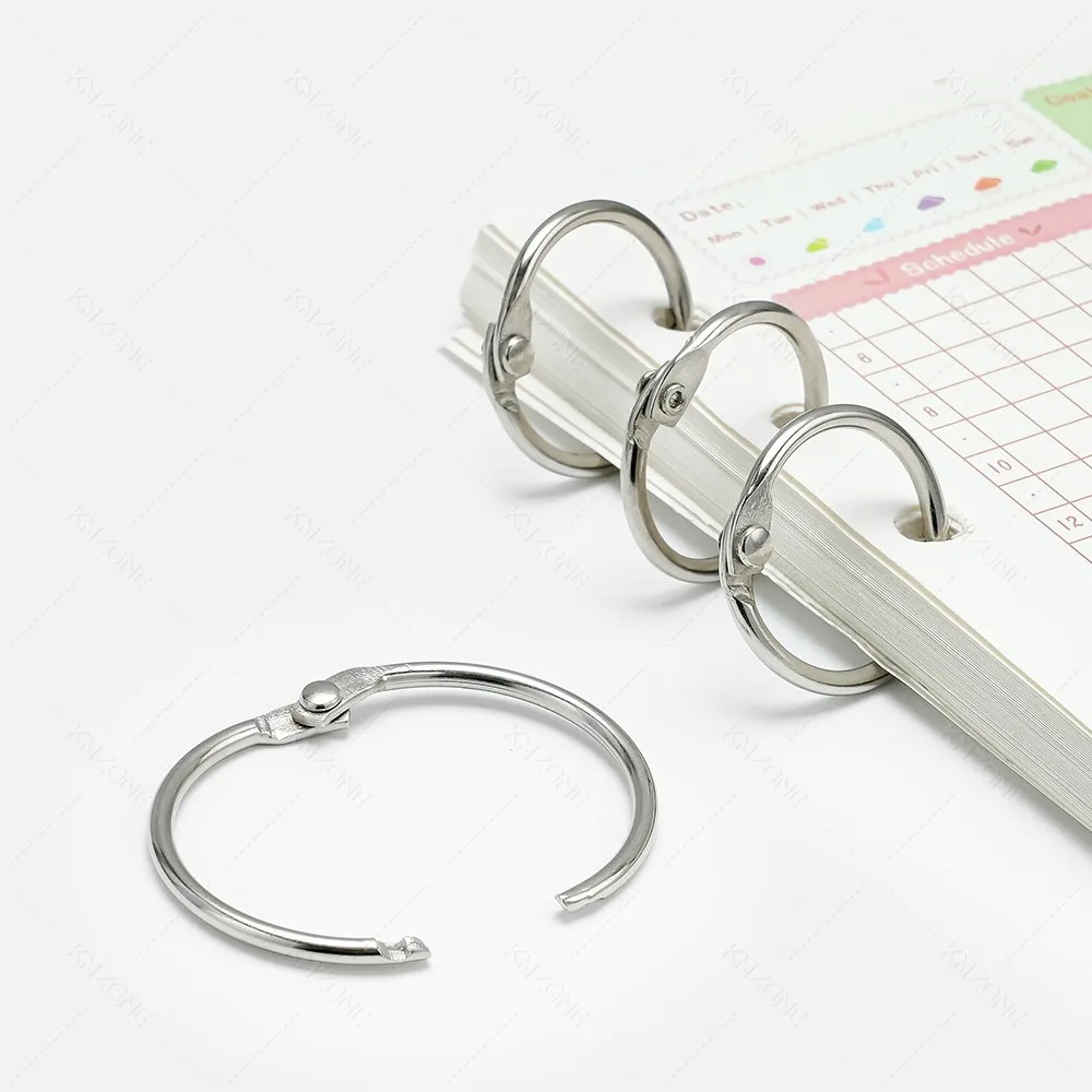 20mm Metal Binder Rings DIY Albums Loose-leaf Book Hoops Office Binding Supplie Photo Album Circle Keychain Notebook Scrapbook