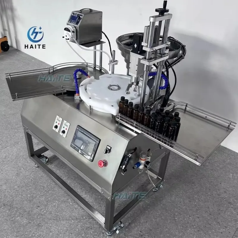 Filler Capper 0.1-100ML Gear/Peristaltic Pump Horizontal Shampoo Water Olive Oil Liquid Juice Filling Capping Machine