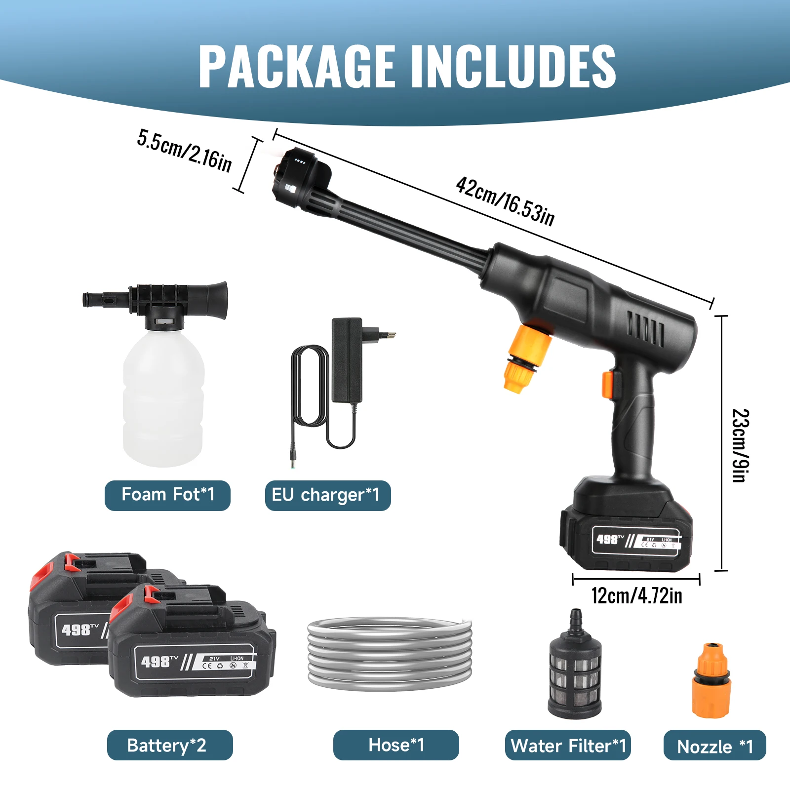 6 في 1 لاسلكي ارتفاع ضغط آلة غسل سيارات مدفع المياه 30000 دورة في الدقيقة قوة قوية 200BAR اللاسلكي سيارة حديقة تنظيف بندقية رذاذ أداة