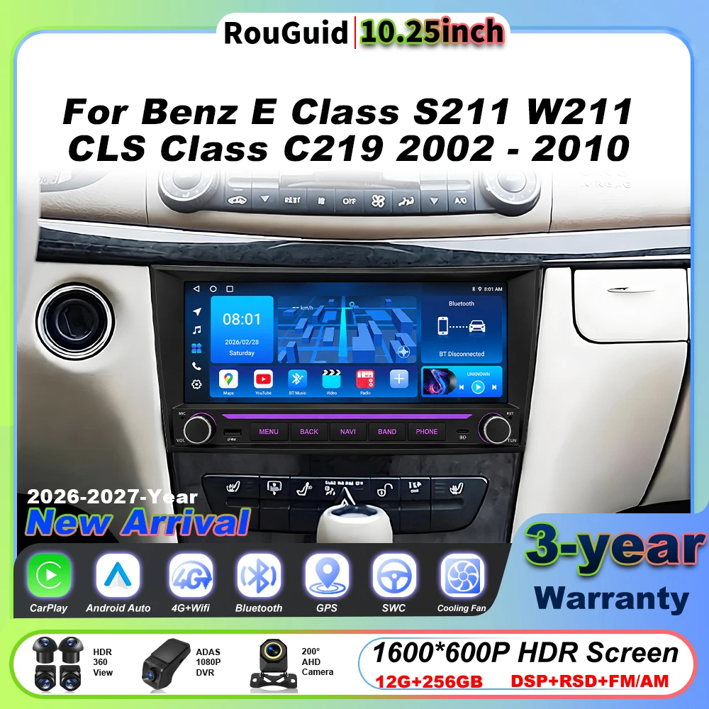 Android Auto Car Radio Carplay for Mercedes Benz E Class S211 W211 CLS Class C219 2002-2010 W219 Stereo Multimedia Video Player