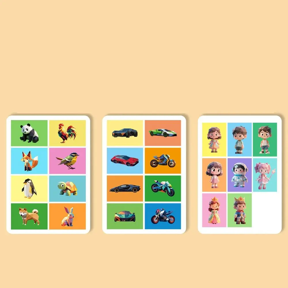 Libri di adesivi geometrici 3D in carta Kawaii Giocattoli educativi Kit di materiali per pasta fai-da-te Montessori Libro di adesivi per animali fatti a mano carini