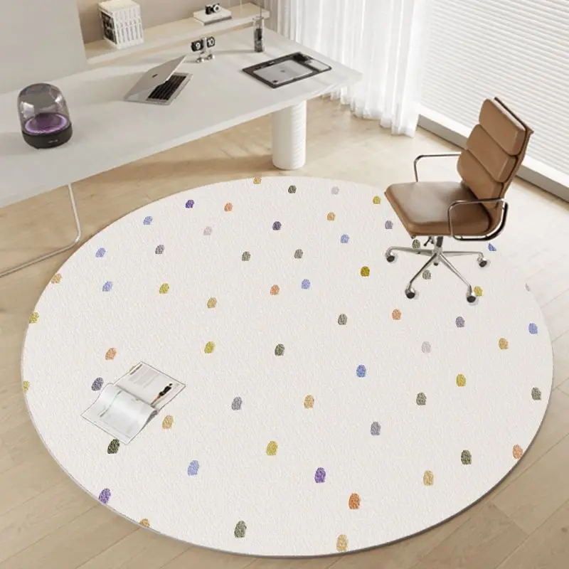 VIKAMA Colorful ABC Alphabet Round Rug Kids Educational Letter Circular Carpet Non Slip Playroom Study Desk Chair Floor Mat