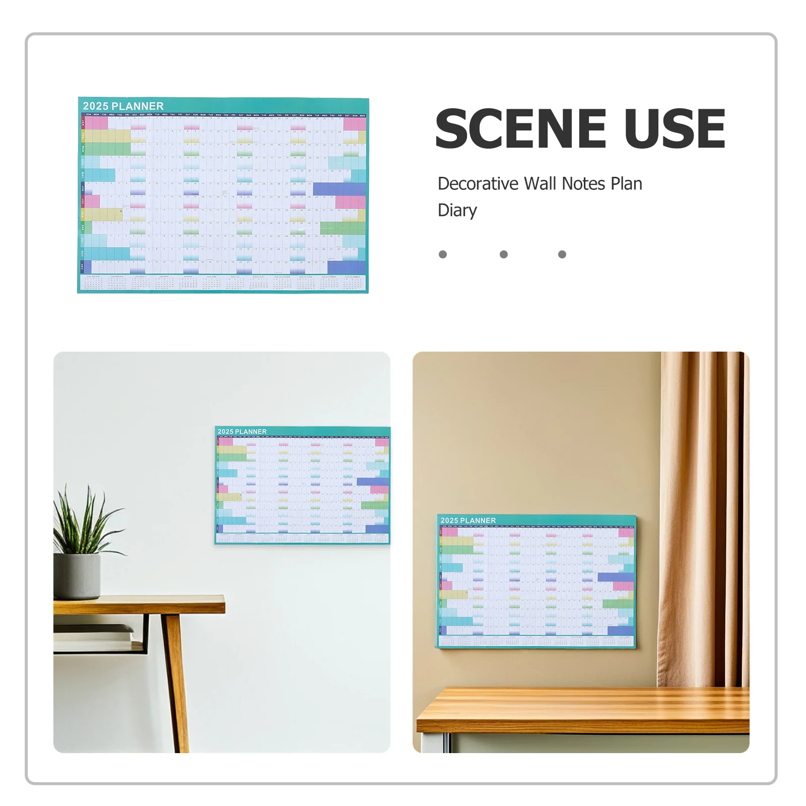 1 set 1 Set Large 2025 Wall Calendar Erasable Monthly Planner Minimalist Paper Hanging Calendar For Office School Home Family