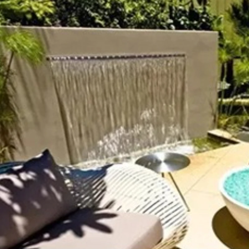 304 الفولاذ المقاوم للصدأ فناء بركة السمك شلال المخرج شلال المسايل جدار المناظر الطبيعية جدار المياه #5