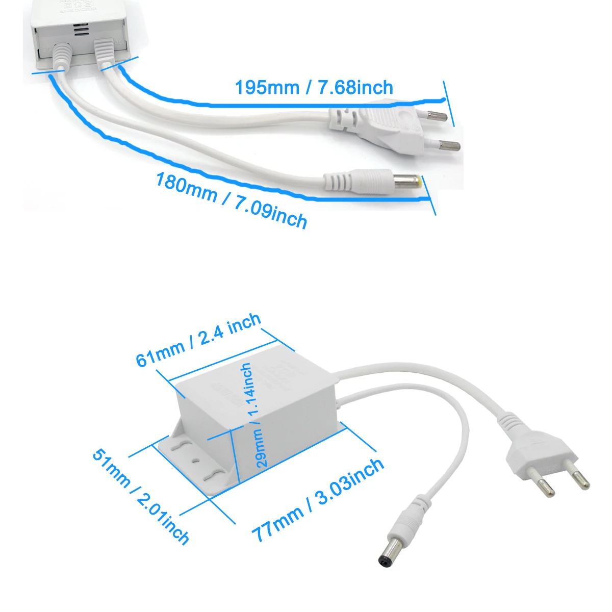 DC 12V Power Adapter Outdoor Waterproof EU/US Plug AC 100-240V Input Supply Charger Universal Adapter for Camera DVR LED Robot