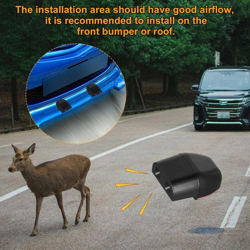 

Deer Warning Whistles Device 2PCS Portable Deer Repelling Mini Car Safety Whistle Weather Resistant Animal Alert