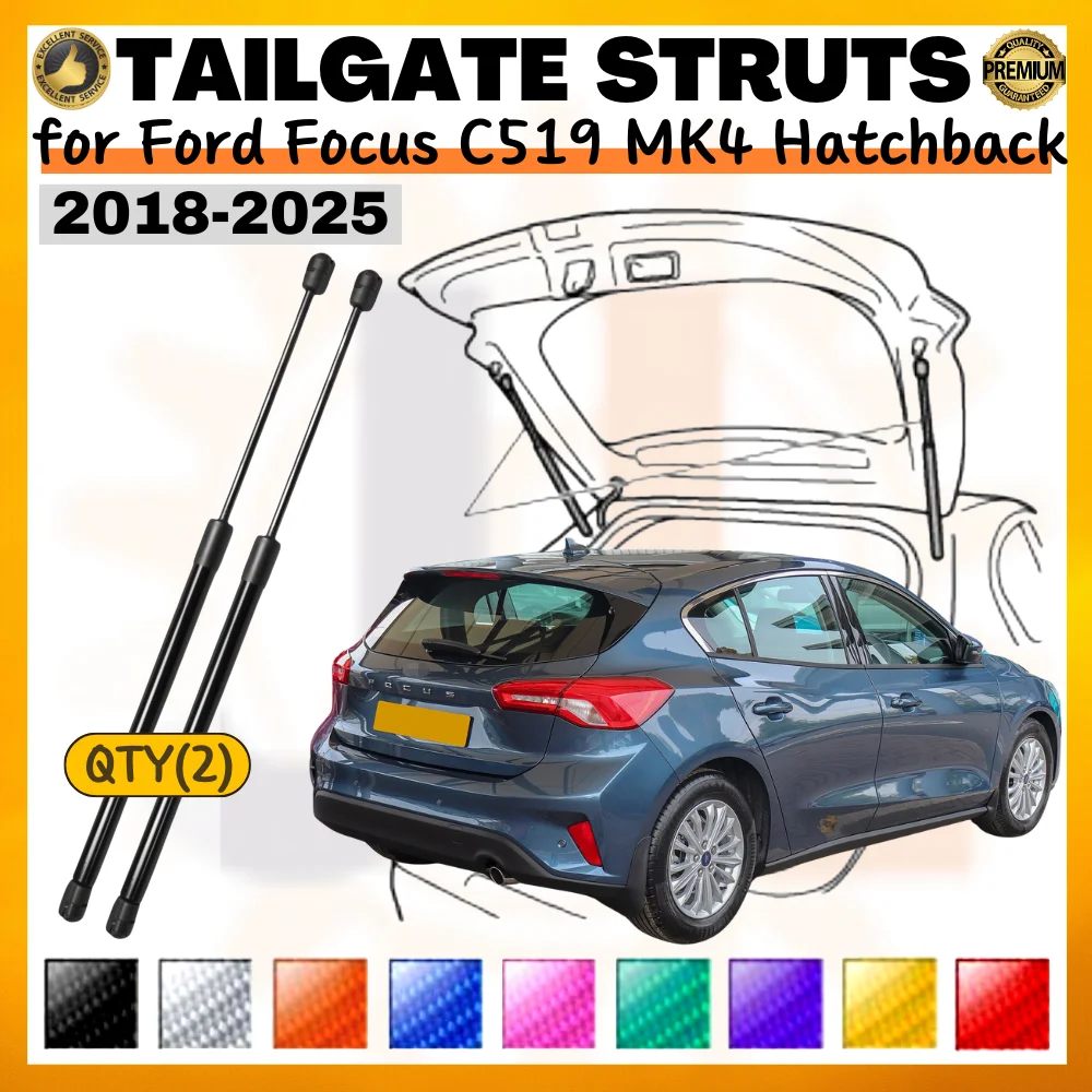 

Qty(2) Trunk Struts for Ford Focus C519 MK4 Hatchback 2018-2025 Rear Tailgate Boot Lift Supports Gas Springs Shock Absorbers