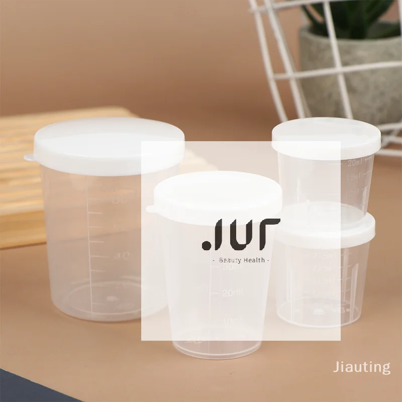 

10Pcs/Set 20/30/50/100ml Clear Liquid Pill Measuring Cups With Lids Travel Pill Organizer Cup Container For Liquid Medicine