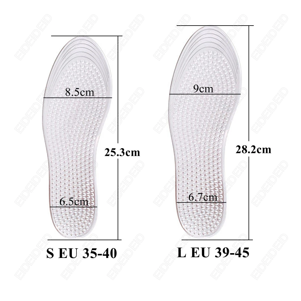 Silikon-Einlegesohlen für die gesamte Handfläche, schneller Versand, verdickte, ultraweiche, transparente Sommer-Anti-Schmerz-Einlegesohlen für Massage und Entspannung, für Damen und Herren – Detail 3