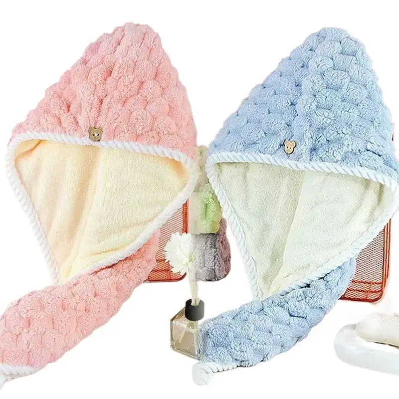 Ultrafeines Fasertuch, umwickelte und verdickte Damen-Haartrockenmütze, dickes und hochabsorbierendes Kopftuch zum Haaretrocknen. – Detail 10