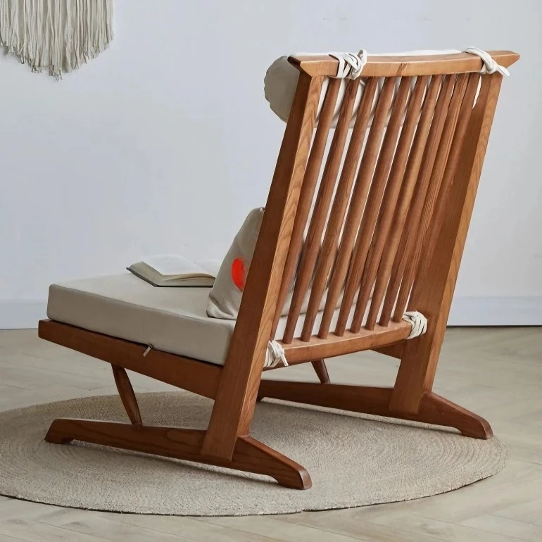 Japanese solid wood lazy sofa Nakajima George recliner high back sofa