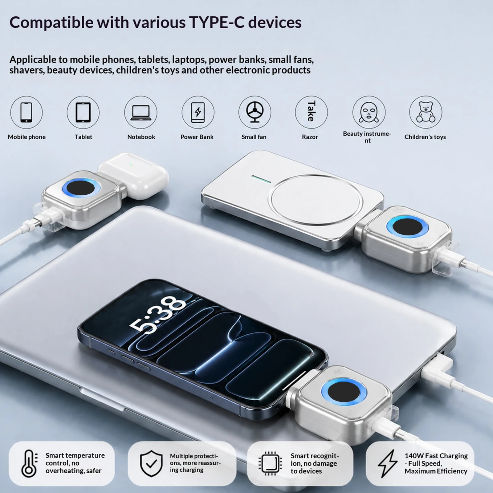 Outdoor Power Disconnect - 140W Type-C Smart Power-Off Charger Adapter