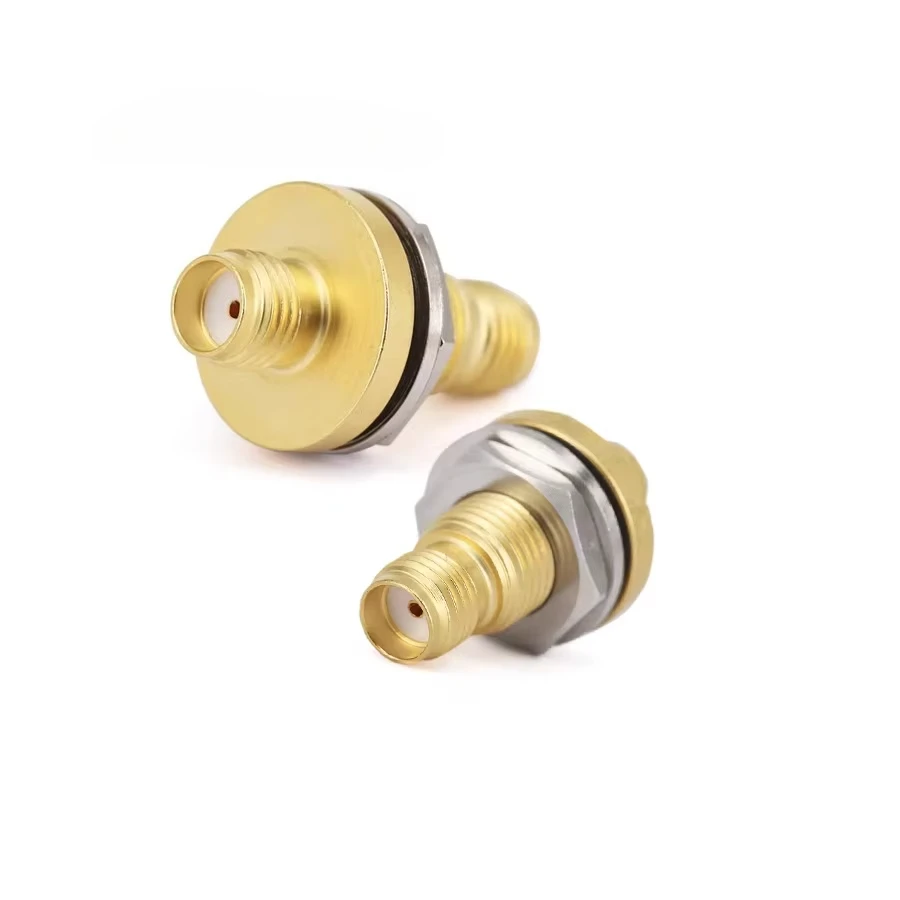 High Frequency SMA Female to SMA Female Millimeter Wave RF Adapter Hermetically Sealed Bulkhead Mount DC-18GHz