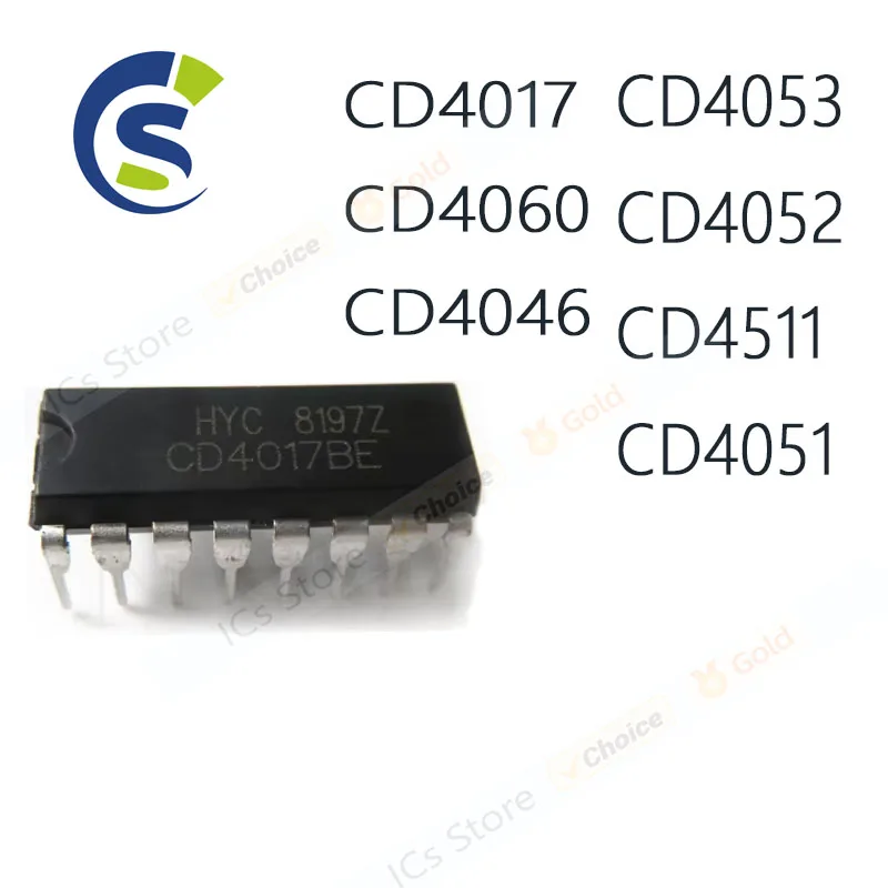 10PCS CD4053BE CD4017BE CD4060BE CD4046BE CD4052BE CD4511BE  CD4051BE  DIP-16 CD4017 CD4060 CD4046 CD4053 CD4052 CD4511 CD4051