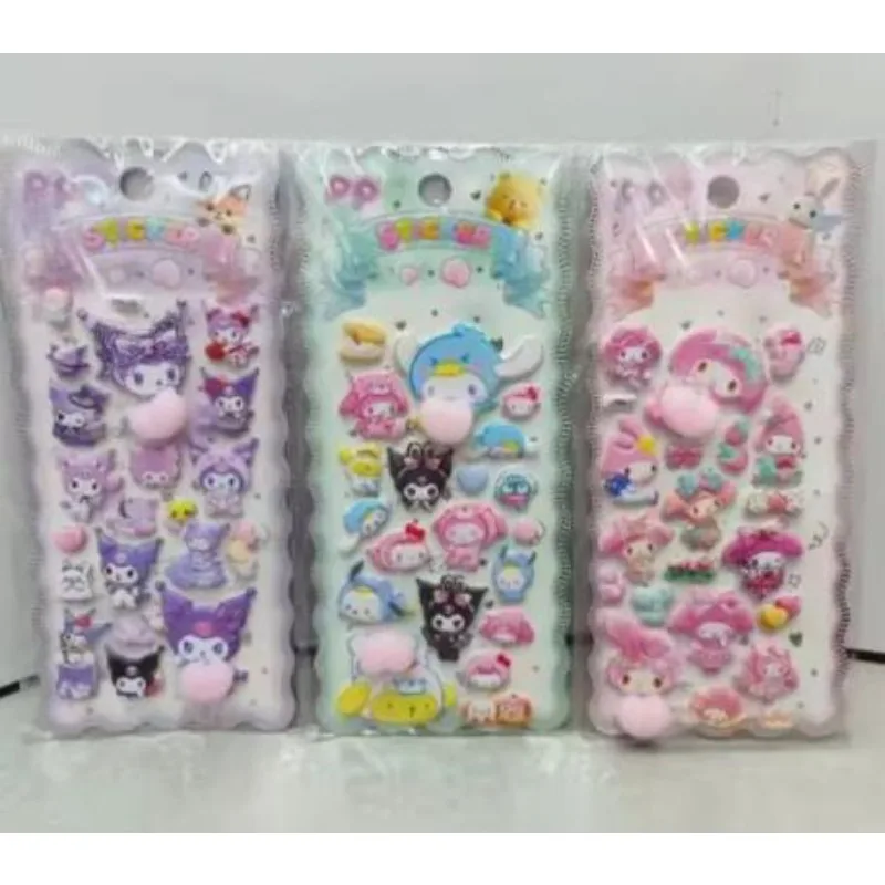 Hot Sanrio 3D süßes Haustier Stressabbau Squeeze Butt weiches süßes Cartoon-Muster Pfirsich Hintern geprägter Aufkleber Geschenke