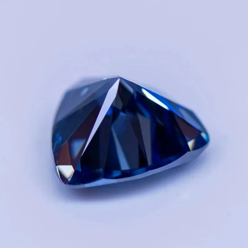 Moissanite Diamond Primary Color Royal Blue Trillyon Cut Lab Created Gemstone for DIY Charm Jewelry Making  with GRA Certificate