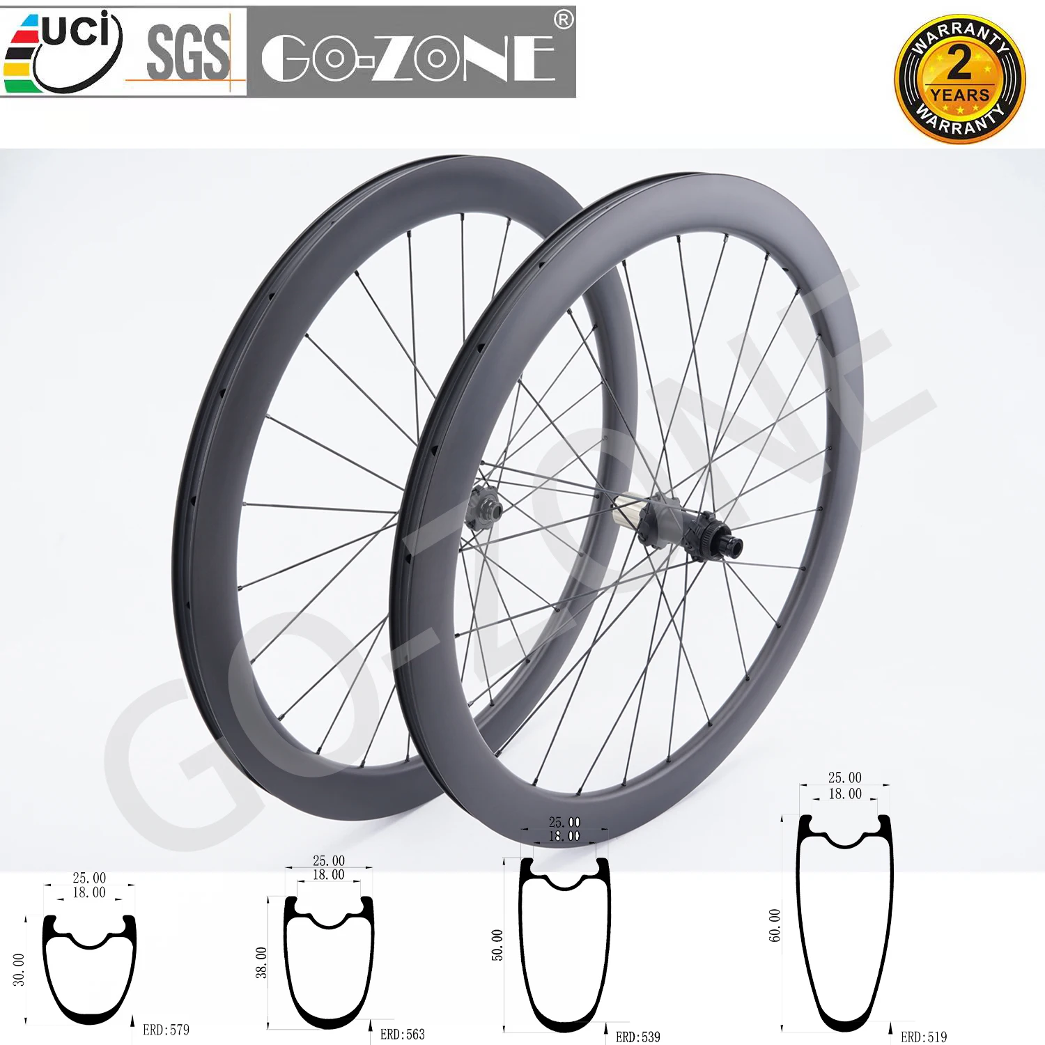 

Carbon Wheelset 700c Road Disc Brake Clincher Tubeless Tubular UCI Quality GOZONE R320D Normal / Ceramic Bearings Road Wheels