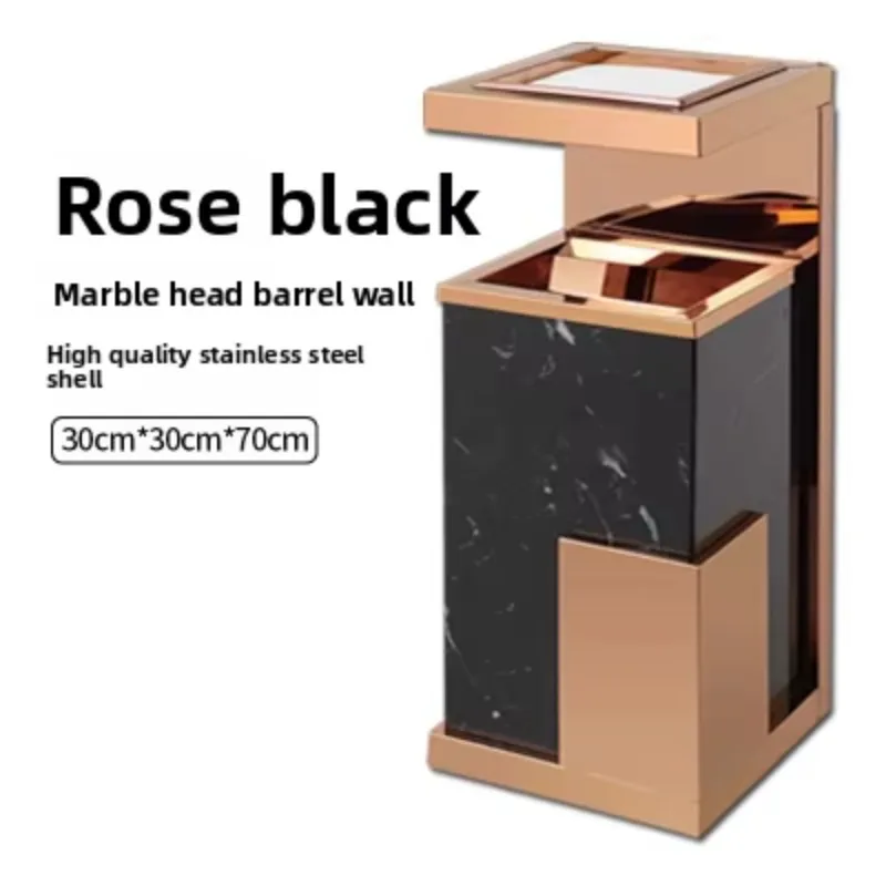 Hotel lobby marble trash can stainless steel hotel lobby elevator entrance outdoor European vertical with ashtray