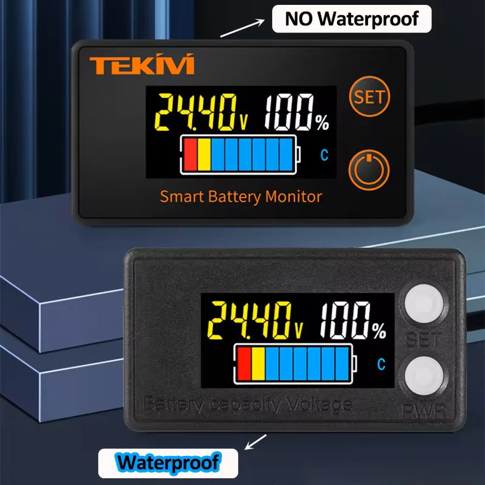 Wasserdichter LCD-Batteriekapazitätsanzeiger 8-100V Digitaler Voltmeter Batterietester für Lithium LiFePO4 Blei-Säure Motorrad Auto – Detail 20