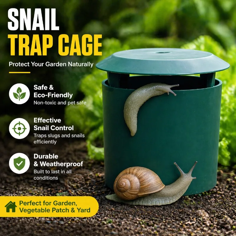 Durable Plastic Snail House Catcher Box Breathable Structural Design Humane Garden Mollusk Collector Reusable Outdoor Accessory