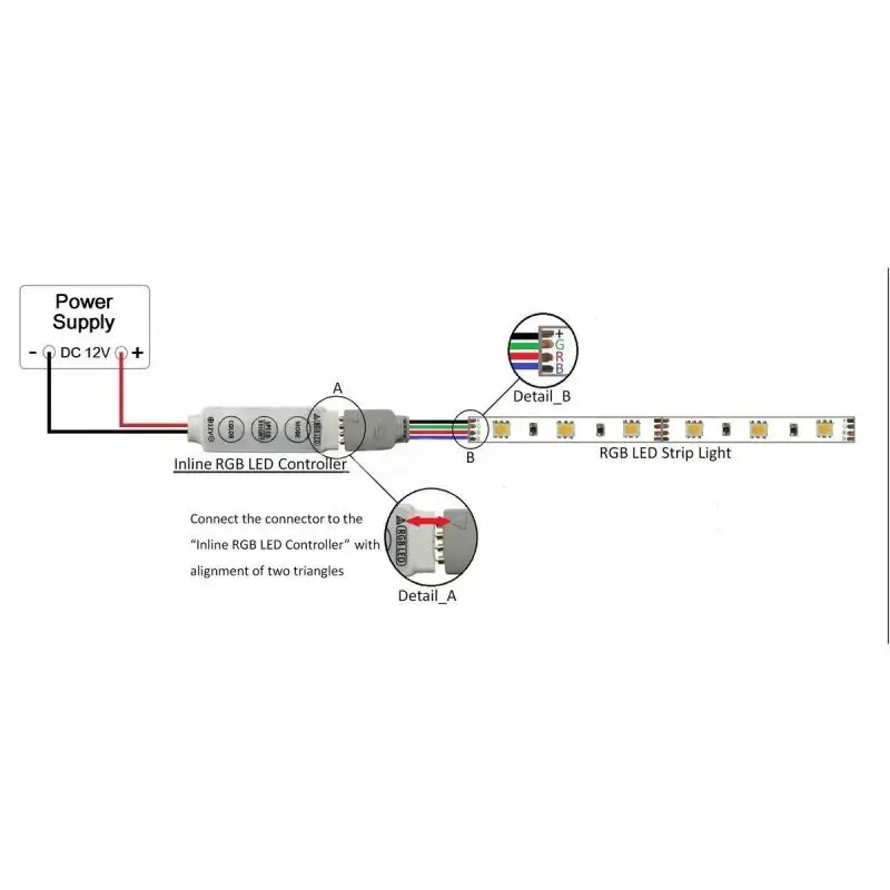 3Key RGB LED Controller 12V 24V Dimmer luminosità Mini controllo singolo colore per 2835 5050 luci di striscia LED