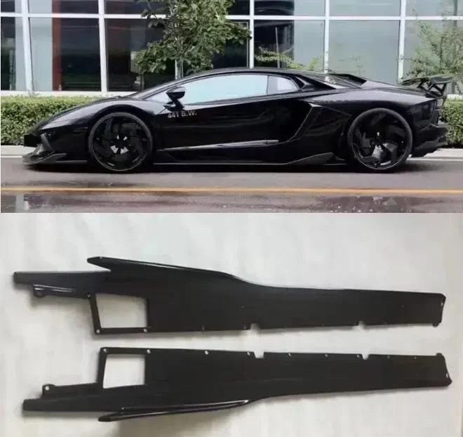 

New！ Body Kit For Lamborghini Aventador LP700 LP720 LP750 2011-2019 Real Carbon Fiber Side Skirts Aprons Extension Lip