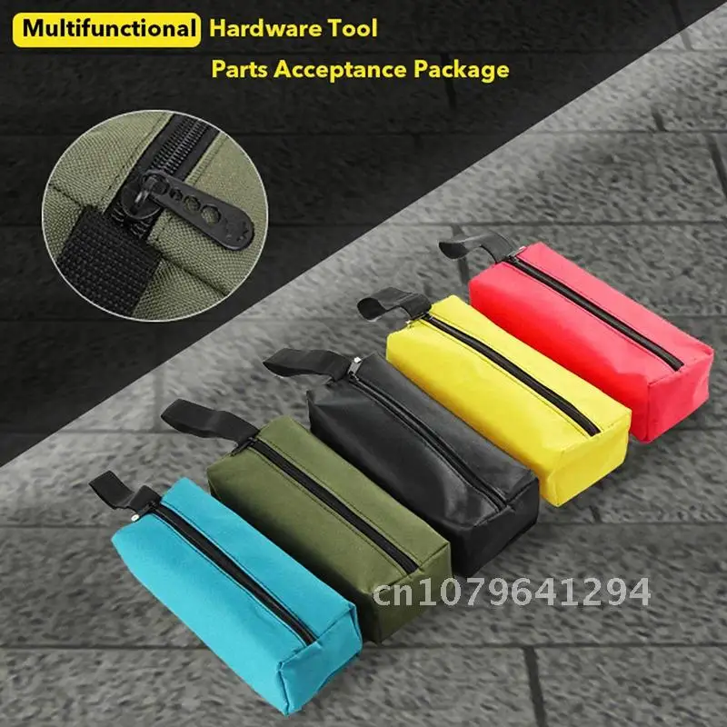 Hand Tool Bag Thick Canvas Bag for Small Tools Screwdriver Wrench Tweezers Drill Bit Organizer Bag Waterproof Zipper Pouch