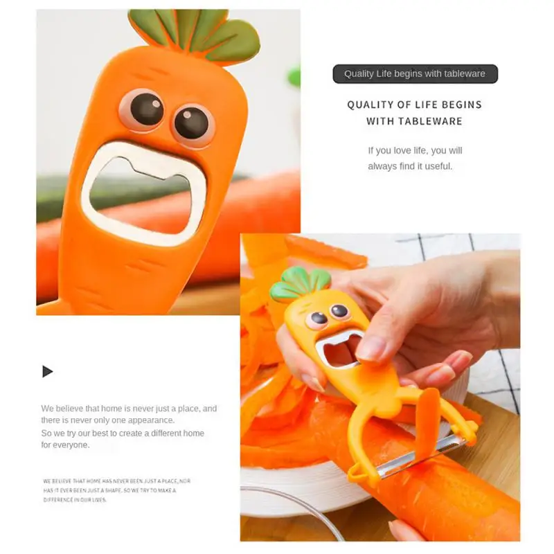 Cute Kitchen Creative Fruit Vegetable Peeler Cartoon Cute Plastic Stainless Steel Convenience Kitchen Accessories Utensil Gadget