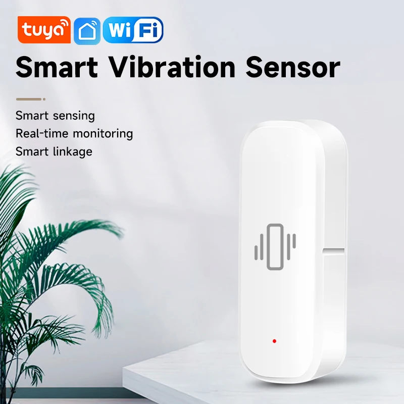 Tuya WiFi Smart Vibration Sensor Detection,Smart Life APP Notification,Real-Time Glass Shock Alarm,History Record