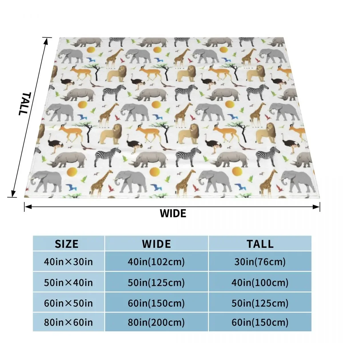 Safari Savanna Various Animals Throw Blanket Decorative Throw Tourist Bed linens Blankets