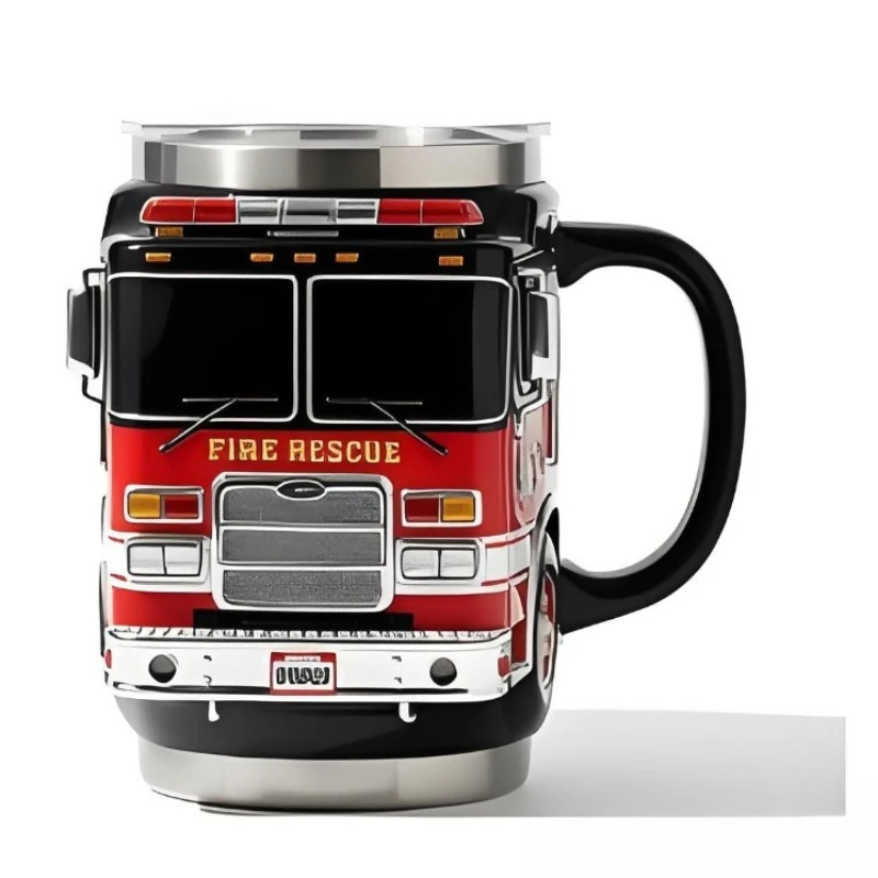 TK Novel Personality Practical Best Selling Popular Fire Rescue Mug Fire Rescue Vehicle Stainless Steel Coffee Cup