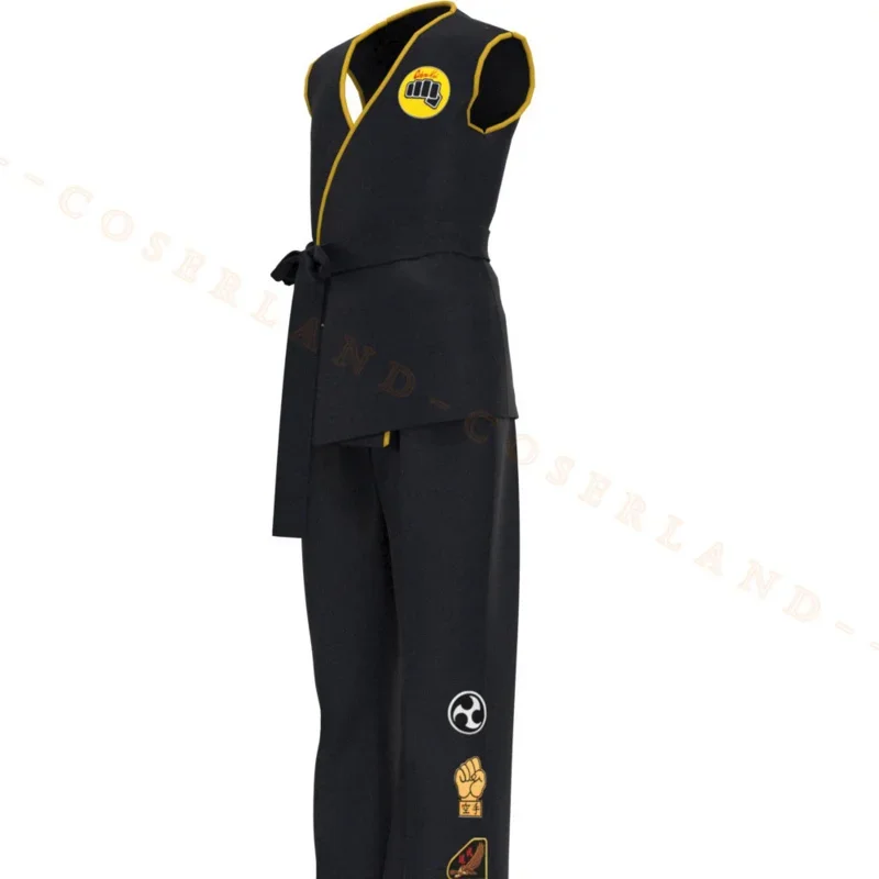 Costume de Cosplay Kai pour Enfant et Adulte, Uniforme de Karaté Noir, Haut et Pantalon d'Halloween, Daniel LaRusso Johnny Lawrence