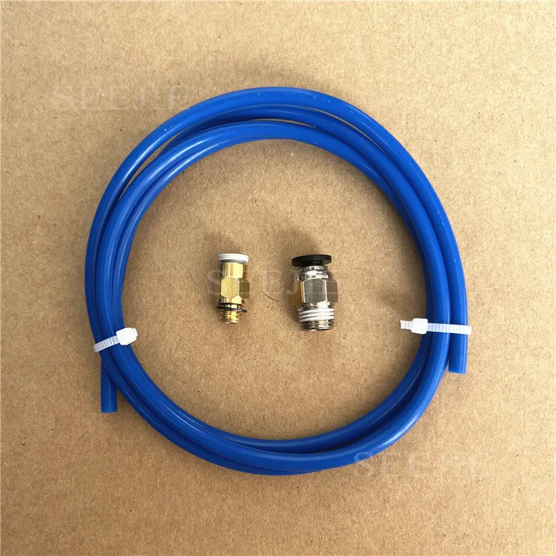 Bowden PTFE Tubing XS Series 1Meter +1Pcs Quick Fitting + 1Pcs Straight Pneumatic Fitting Push to Connect