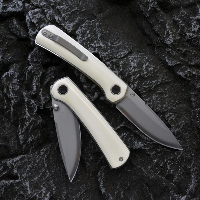 High-hardness Triple Alloy Steel Blade,cow Bone Handle Folding Knife Portable  Practical Fruit Knife Camping  Outdoor  EDC Tools