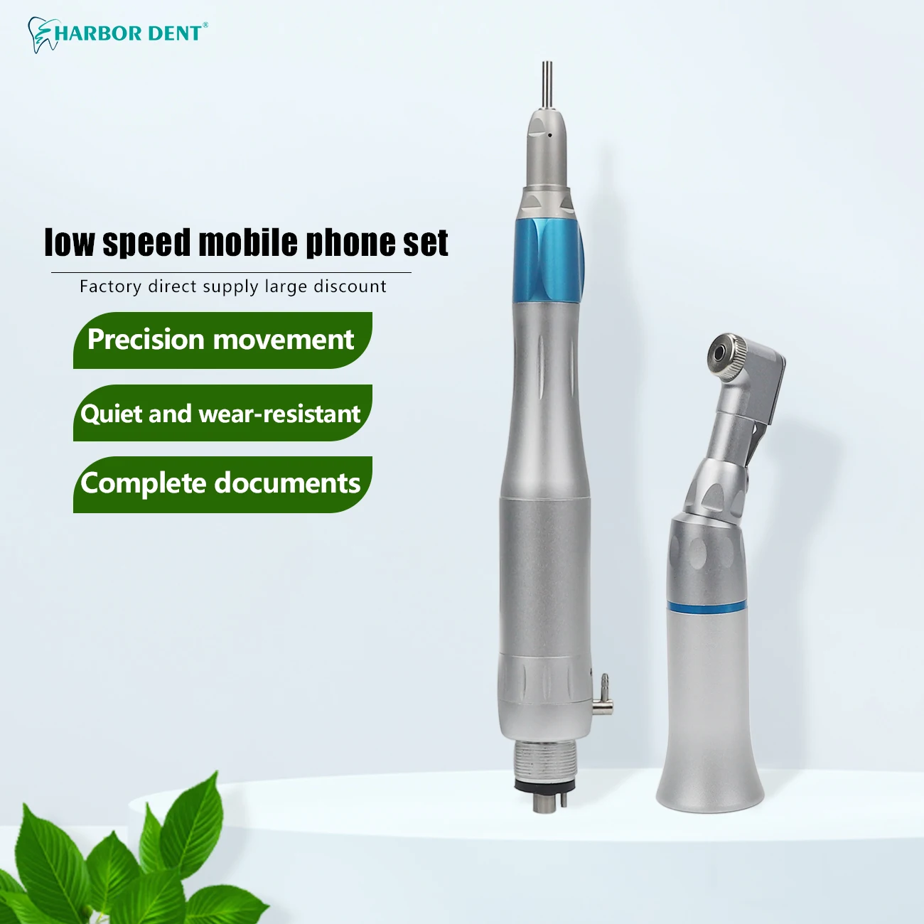 2/4Holes Dental Low Speed Handpiece Kit Air Turbine Latch Contra Angle Straight Handpiece Dentist High Quality equipment