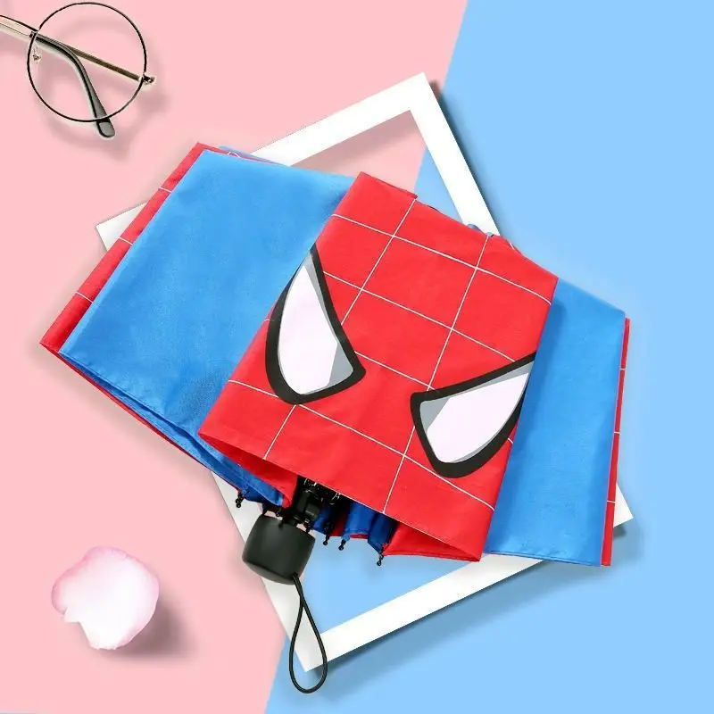 Les Avengers Marvel Spiderman personnalité dessin animé parapluie mode créative anime périphérique trois fois soleil et parapluie de pluie