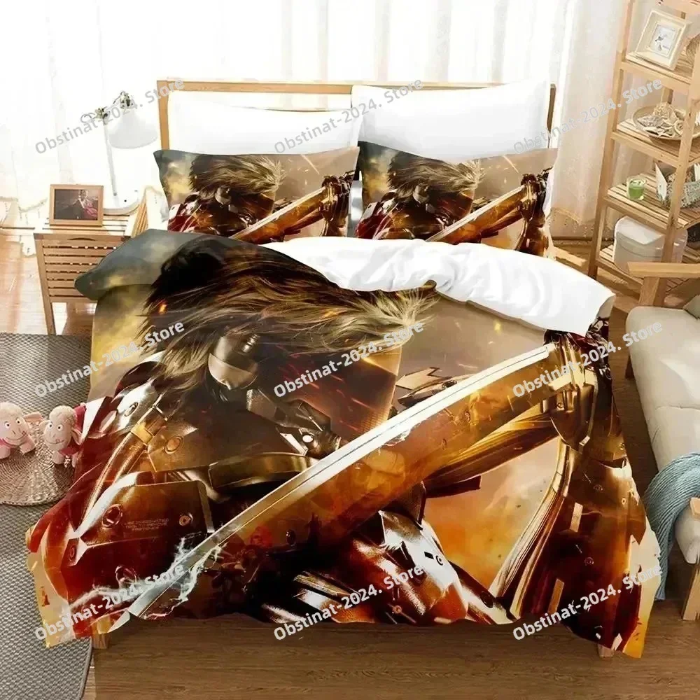 Anime METAL GEAR RISING REVENGEANCE on Steam Bedding Set Printed Comforter Duvet Cover Pillow Case 3 Pieces Sets Kids Adult Size