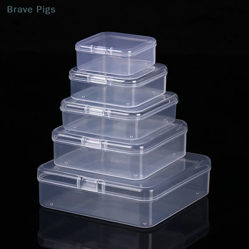 New Transparent Plastic Storage Box Photocards Small Card Storage Box Desk Organizer Box Classification Box Stationery