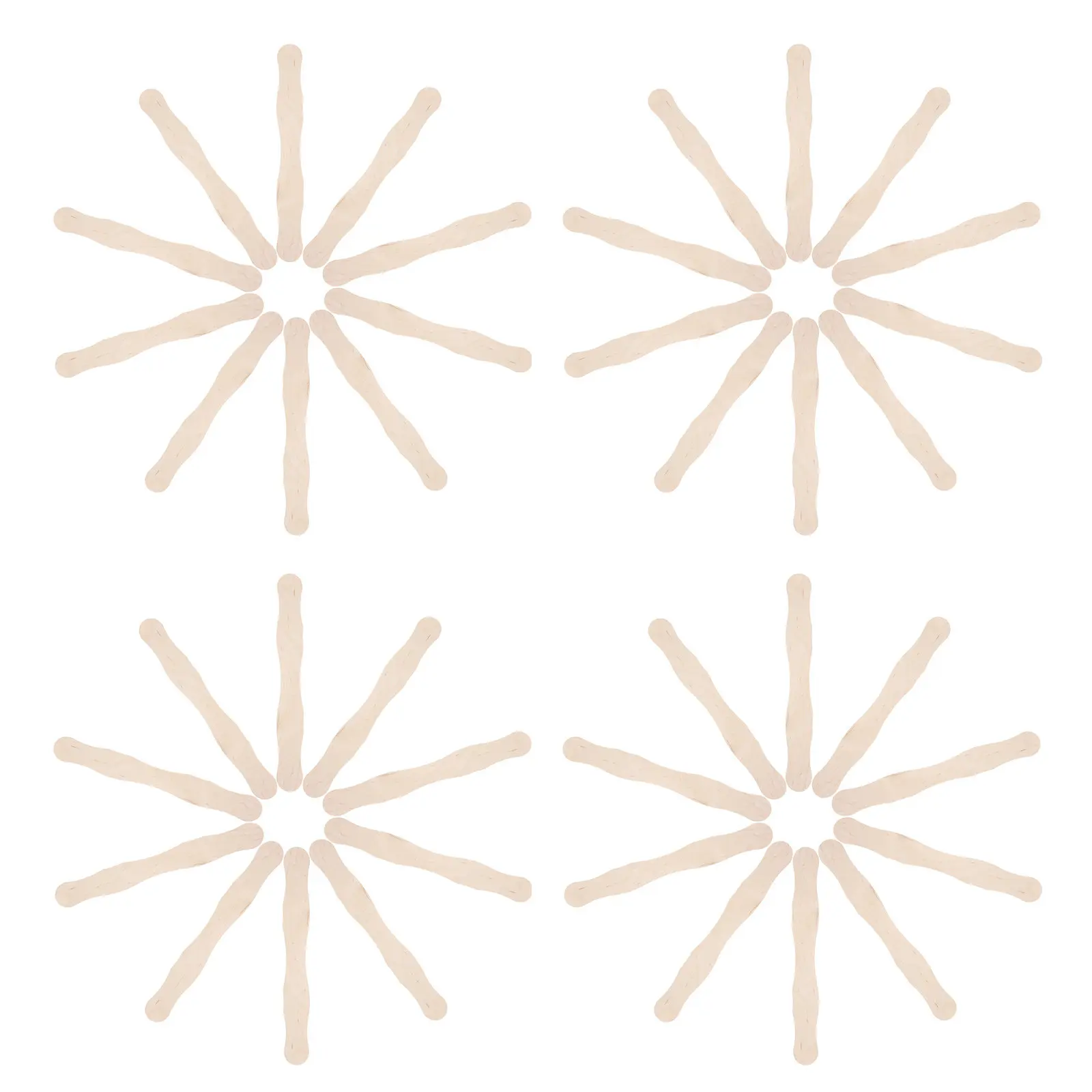 

120Pcs Wooden Wavy Fan Handles Sturdy Craft Sticks for DIY Handheld Fan Making Wedding Party Supplies Jumbo Sticks