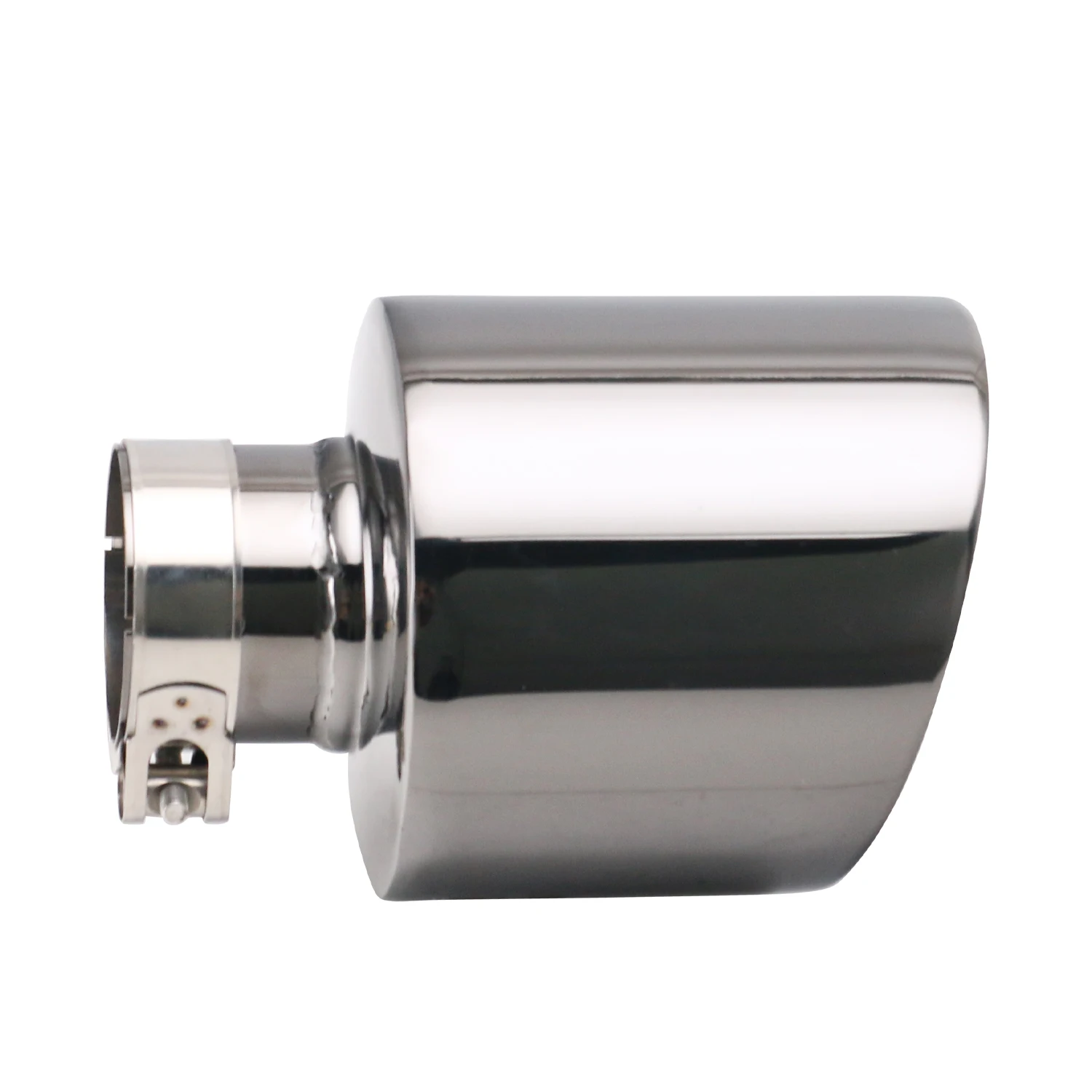 Stainless Steel Gloss Black Exhaust Tip 2.5\'\' inlet 127mm outlet muffler end pipe with holes